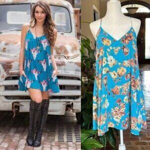 Peach Love California Swing dress with pockets szM